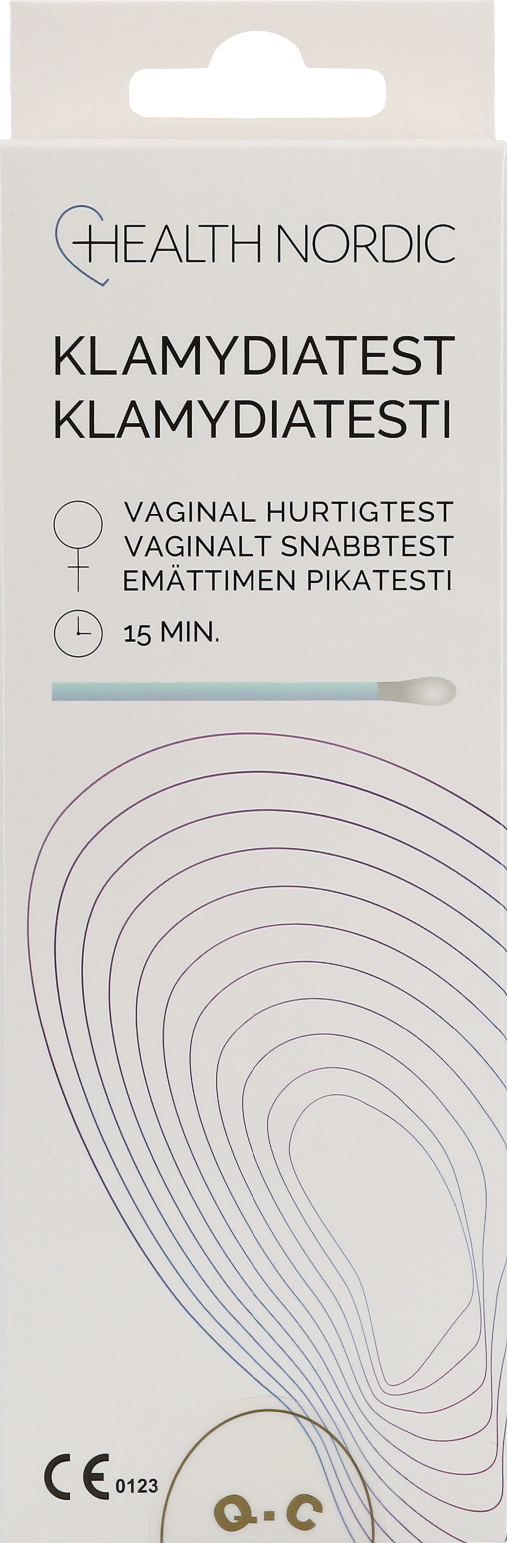 Health Nordic Klamydiatesti naisille 1 kpl - Kuva tuotteesta, joka sisältää yhden kappaleen klamydiatestiä naisille terveyden seulontaa varten