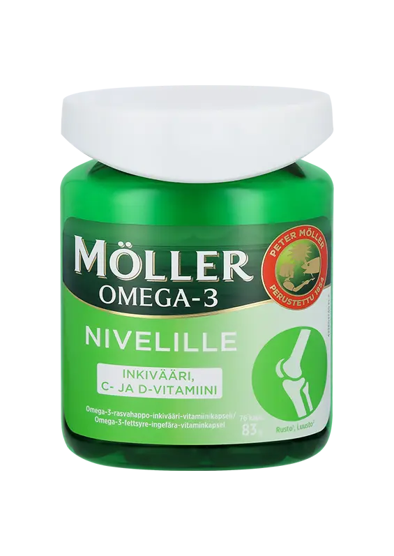 Möller Nivelille Omega-3 Inkivääri - Luonnollinen nivelten tuki omega-3 rasvahapoilla ja inkiväärillä
