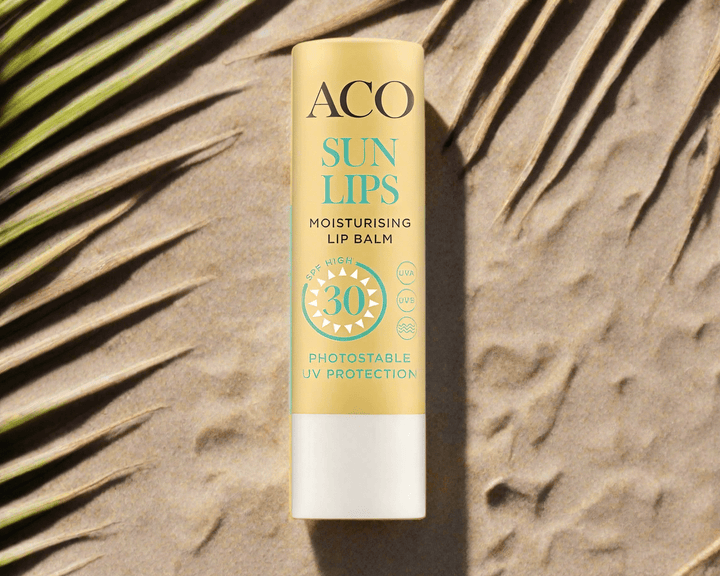 ACO Sun Lips SPF30 - Erittäin vedenkestävä huulirasva, jossa korkea suojakerroin 30