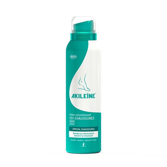 Akileine Shoe Spray - antibakteerinen suihke kengille, joka torjuu hajua ja bakteereita