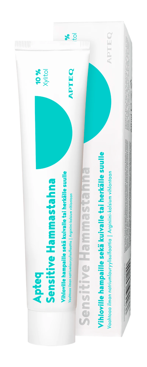 Apteq Sensitive hammastahna, 60 ml - herkkä hammaslääke fluoria ja minttua sisältävä hammastahna
