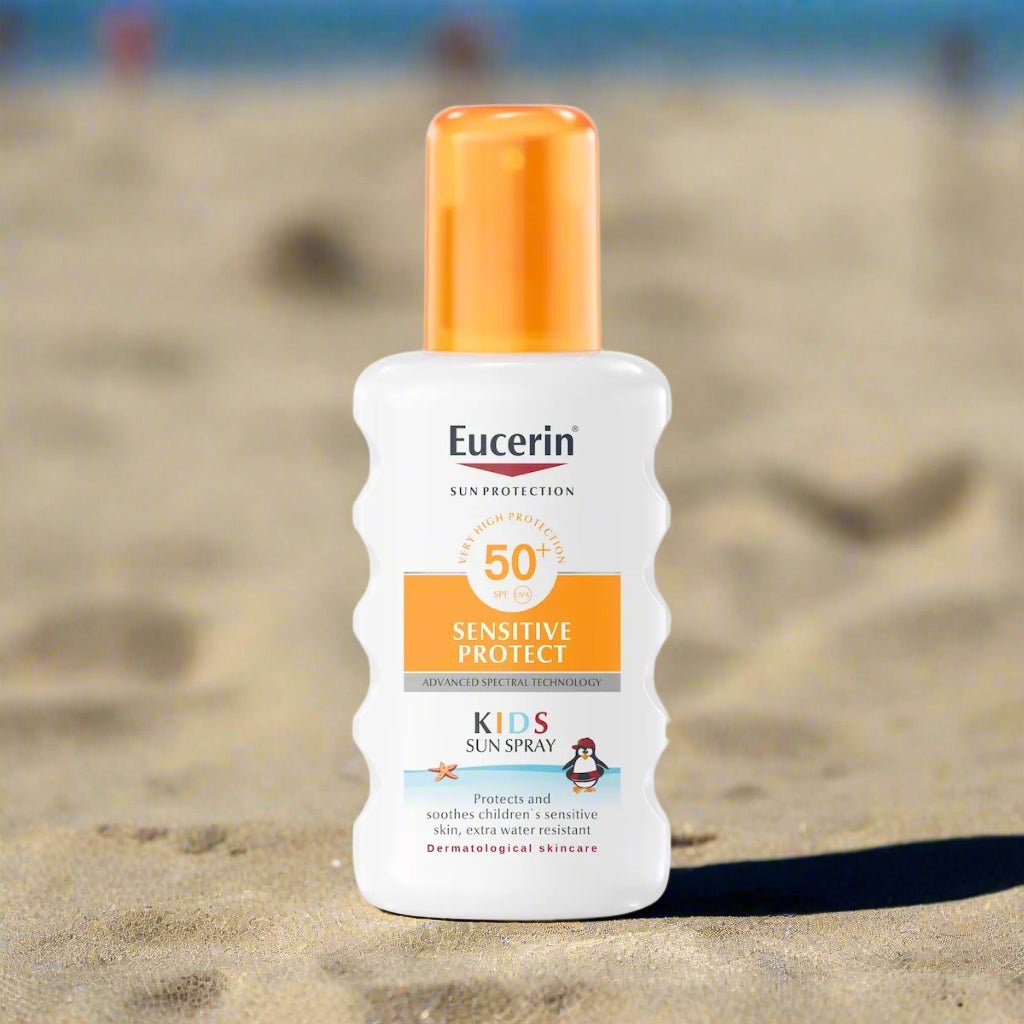 Aurinkosuojasuihke yli 3-vuotiaille lapsille, joka rauhoittaa, suojaa ja ehkäisee ihovaurioita Eucerinin Advanced Spectral -teknologia tarjoaa tehokkaan UVA/UVB-suojan ja puolustaa ihoa HEVIS-valon kielteisiä vaikutuksia vastaan