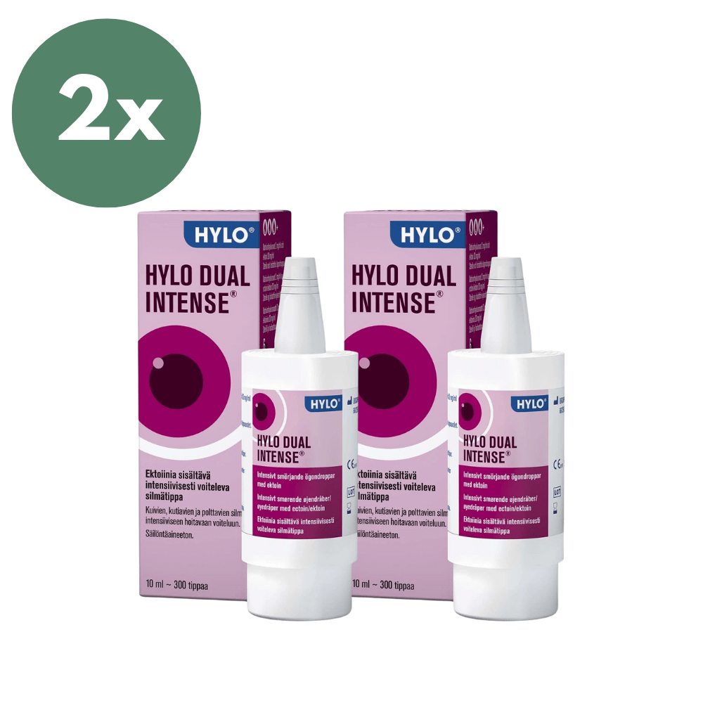 Kaksinkertainen kosteuttava ja hoitava HYLO Dual Intense silmätipat 2 x 10 ml