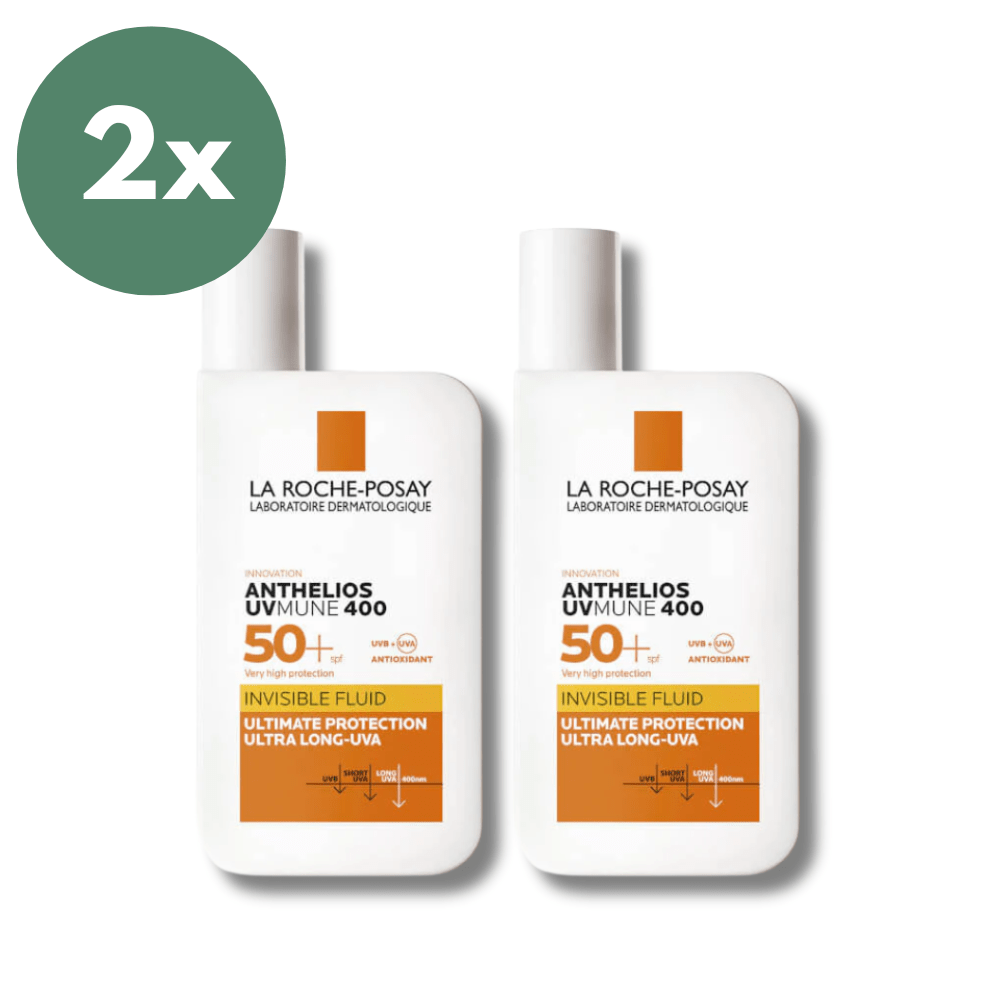 La Roche-Posay Anthelios UVmune Ultra Light SPF50+, 2 x 50 ml tuplapakkaus - aurinkosuoja, joka tarjoaa korkean suojan UVA- ja UVB-säteilyä vastaan