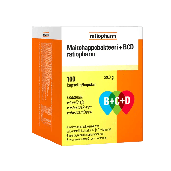Maitohappobakteeri B+C+D Ratiopharm - Apteekki 360 Helsinki - Verkkoapteekki