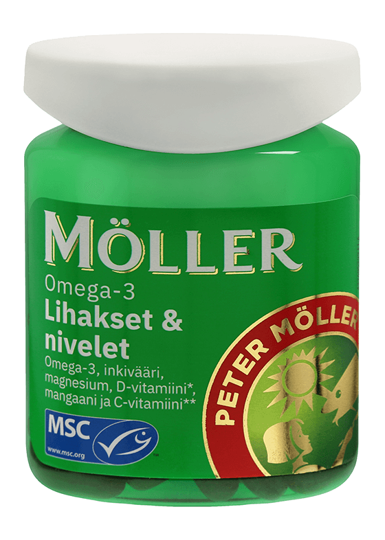 Möller Omega-3 Lihakset & Nivelet - Luonnollinen ravintolisä nivelten ja lihasten hyvinvointiin