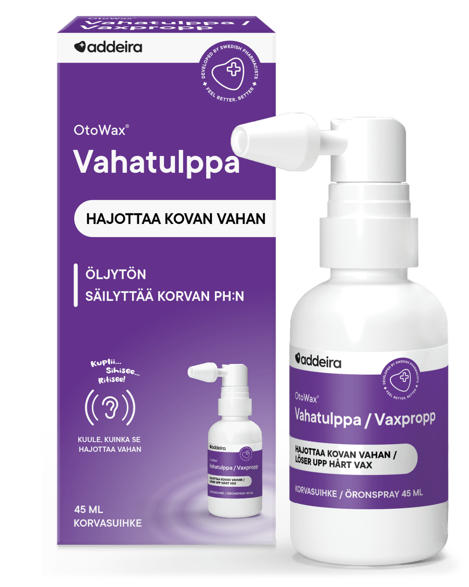 OtoWax suihke korvan vahatulppaan 45 ml - tehokas ja helppo vahatulppien poistaja korvien hyvinvointiin
