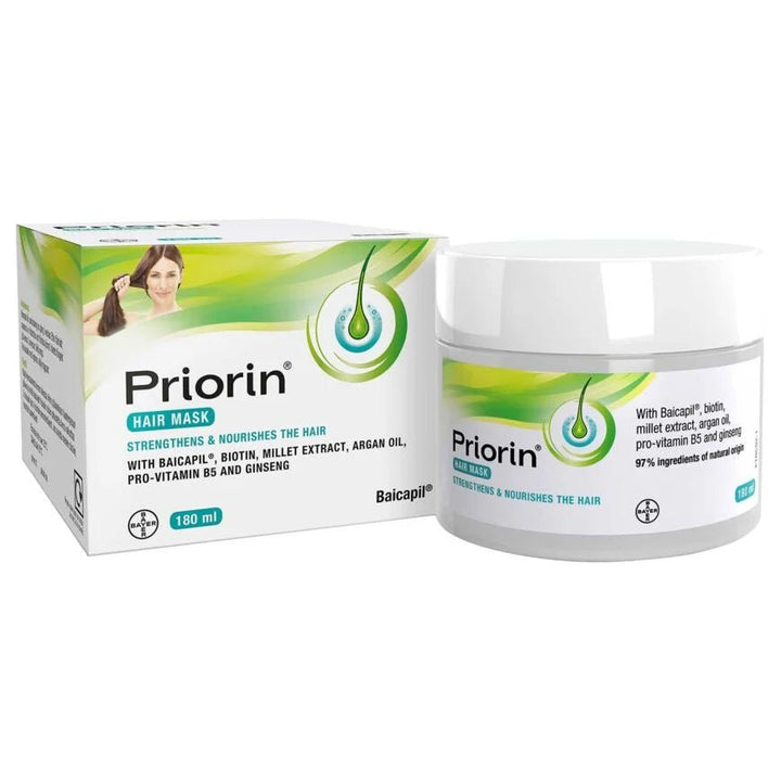 Priorin Hair Mask 180 ml auttaa vahvistamaan ja hoitamaan hiuksia syvältä