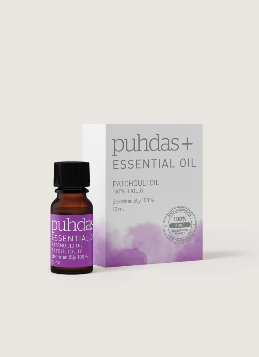 Puhdas+ 100% Eteerinen Patchouliöljy 10 ml - luonnollinen ja laadukas tuote