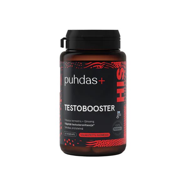 Puhdas+ Testobooster 60 kaps - Luonnollinen ravintolisä miesten terveydelle ja energiatasolle