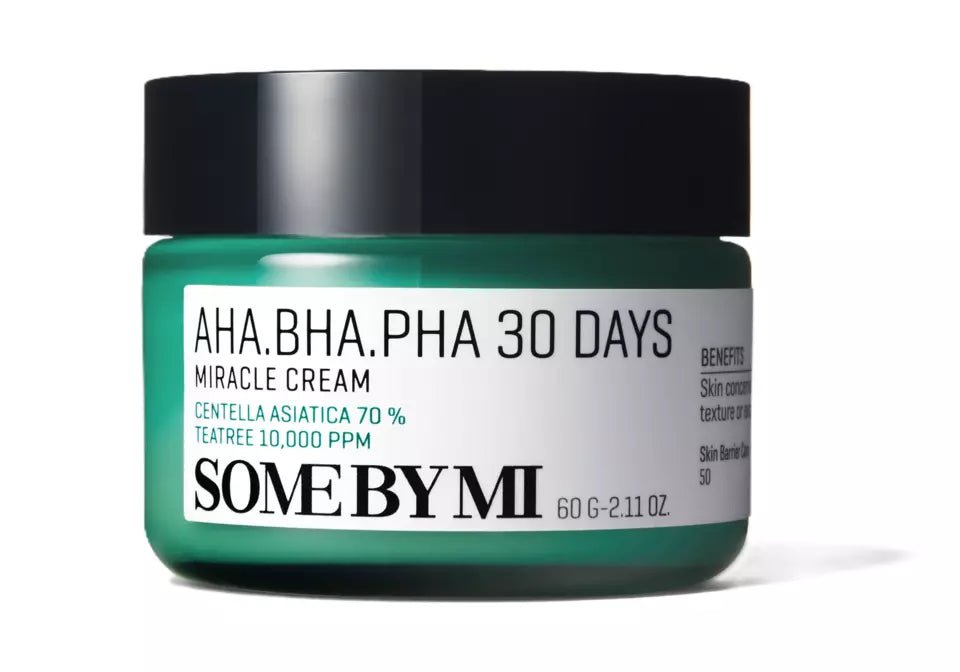 Some By Mi AHA BHA PHA 30 Days Miracle Cream 60 g - ihonhoitovoide, joka auttaa parantamaan ihon tekstuuria ja vähentämään epäpuhtauksia 30 päivän käytön jälkeen