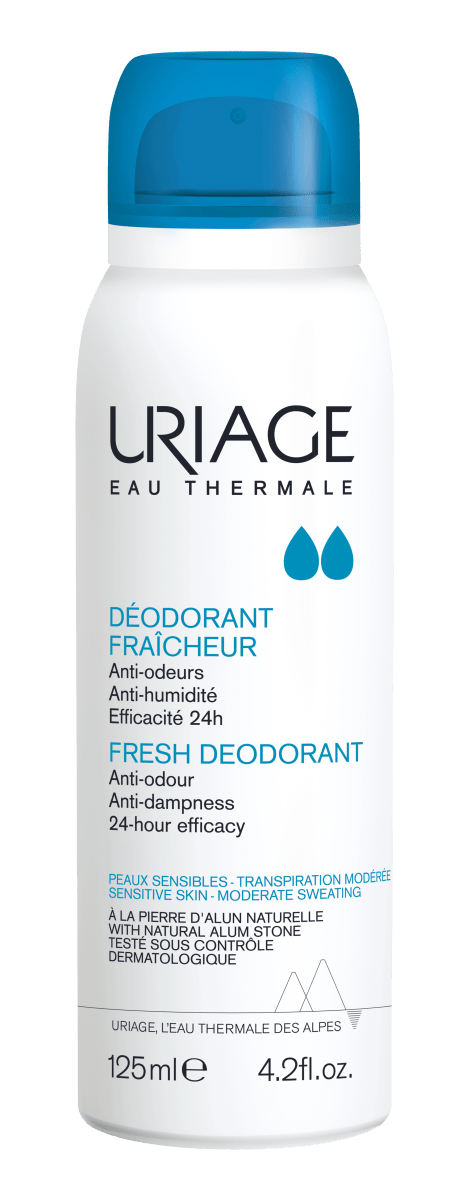 Uriage Deodorant Fresh Spray 125 ml - raikas suihkutettava deodorantti, joka pitää ihon kuivana ja raikkaana koko päivän