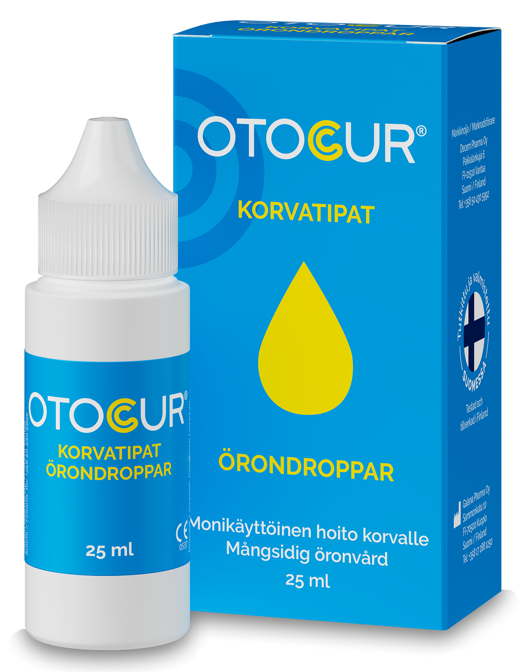 Otocur Korvaöljy tippapullossa