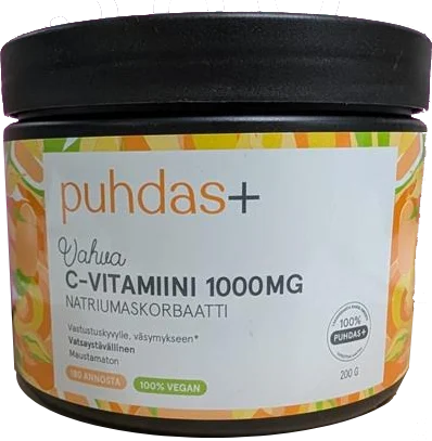 Puhdas+ C-Vitamiini 1000 mg, jauhe, 200 g