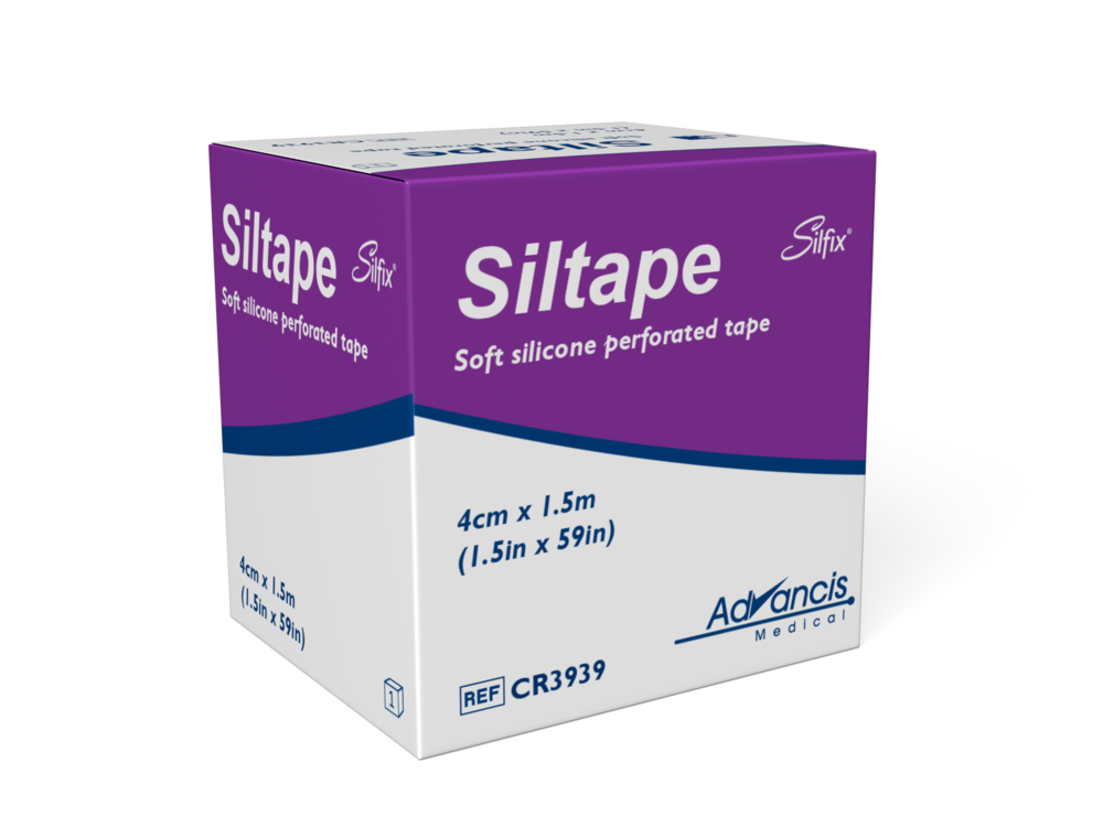 Siltape Lääkinnällinen Silikoniteippi, 4 cm x 1,5 m