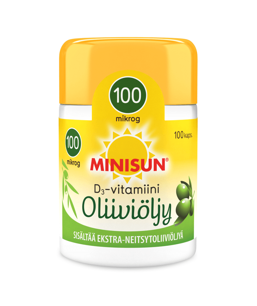 Minisun D-vitamiini Oliiviöljykapseli 100 mcg - Apteekki 360 Helsinki - Verkkoapteekki