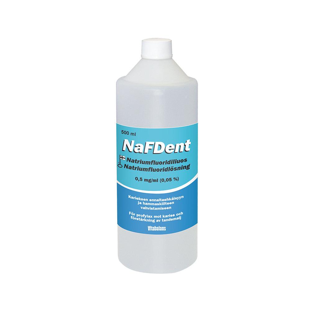 Nafdent -Liuos 0,5 mg/ml - Fluoria sisältävä hammashuuhde - Apteekki 360 Helsinki - Verkkoapteekki