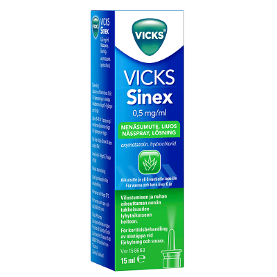 Vicks Sinex 0,5 Mg/Ml Nenäsumute, Liuos - Apteekki 360 Helsinki - Verkkoapteekki