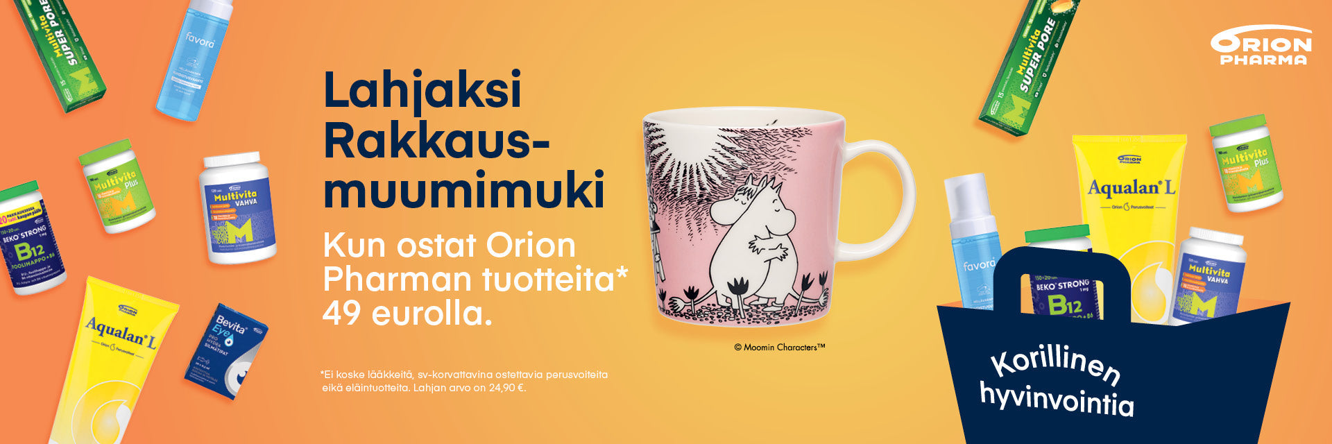 Korillinen hyvinvointia: Osta Orionia yli 49 € saat lahjan!