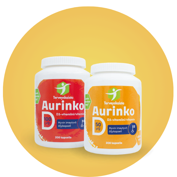Terveyskaista Aurinko D-vitamiinit