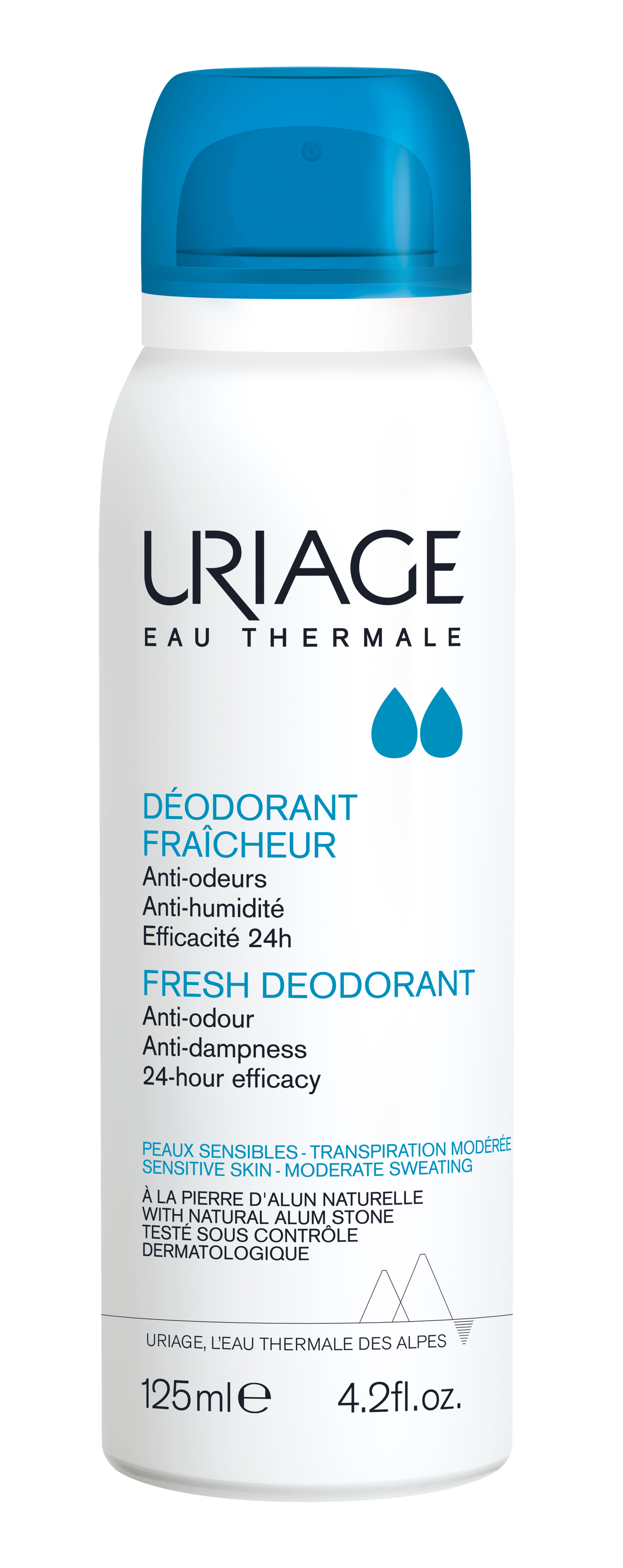 Uriage Deodorant Fresh Spray 125 ml - raikas suihkutettava deodorantti, joka pitää ihon kuivana ja raikkaana koko päivän