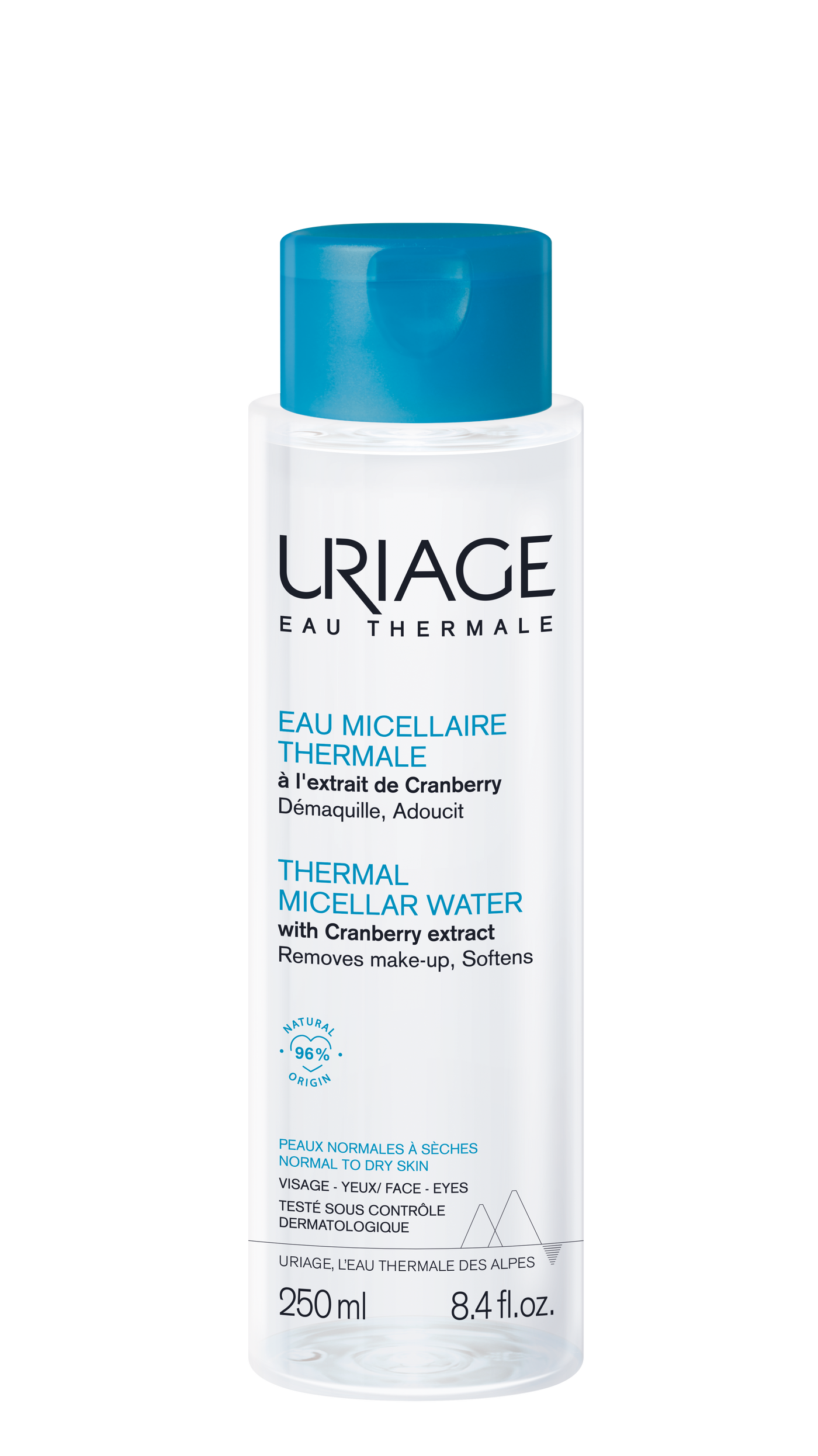 Uriage Thermal Micellar Water -puhdistusvesi normaalille ja kuivalle iholle, 250 ml -tuotekuvaus