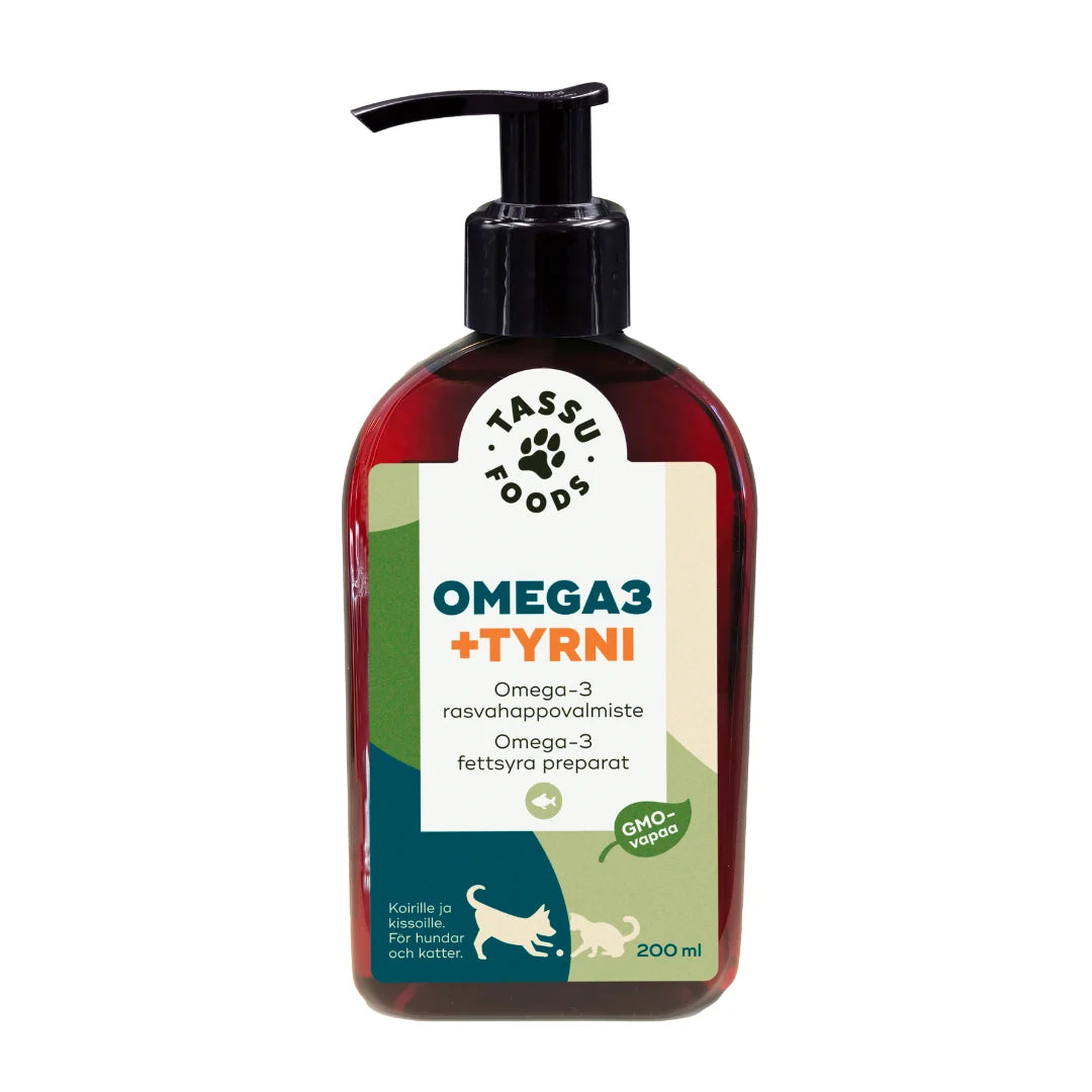 Tassu Foods Omega3 + Tyrniöljy kissoille ja koirille
