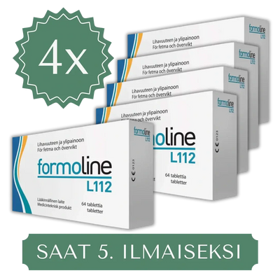 Formoline L112 500mg, 4 x 64 tablettia (+1 ilmaiseksi) Kampanja - tehokas laihdutustuote ylimääräisen painon hallintaan