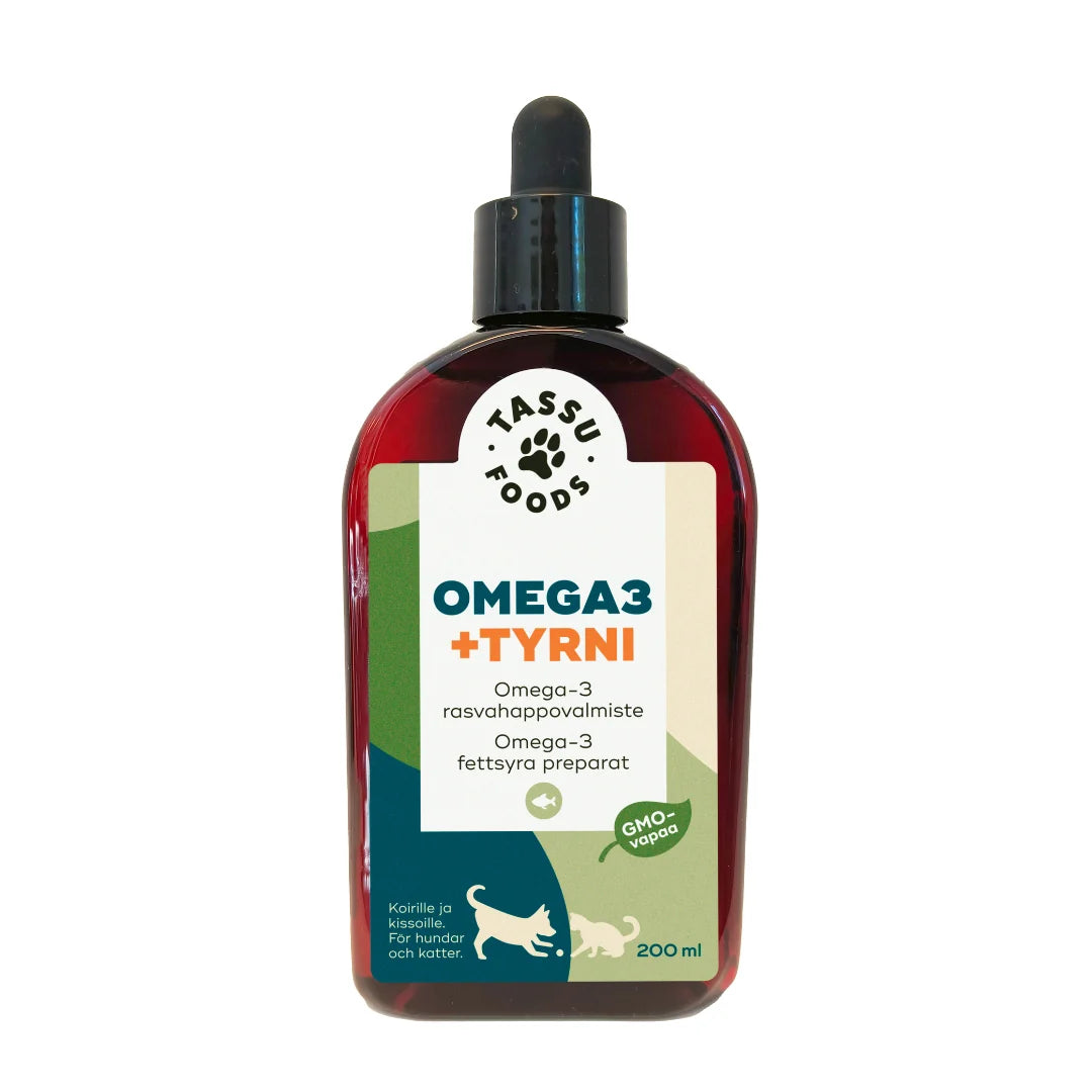 Tassu Foods Omega3 + Tyrniöljy kissoille ja koirille