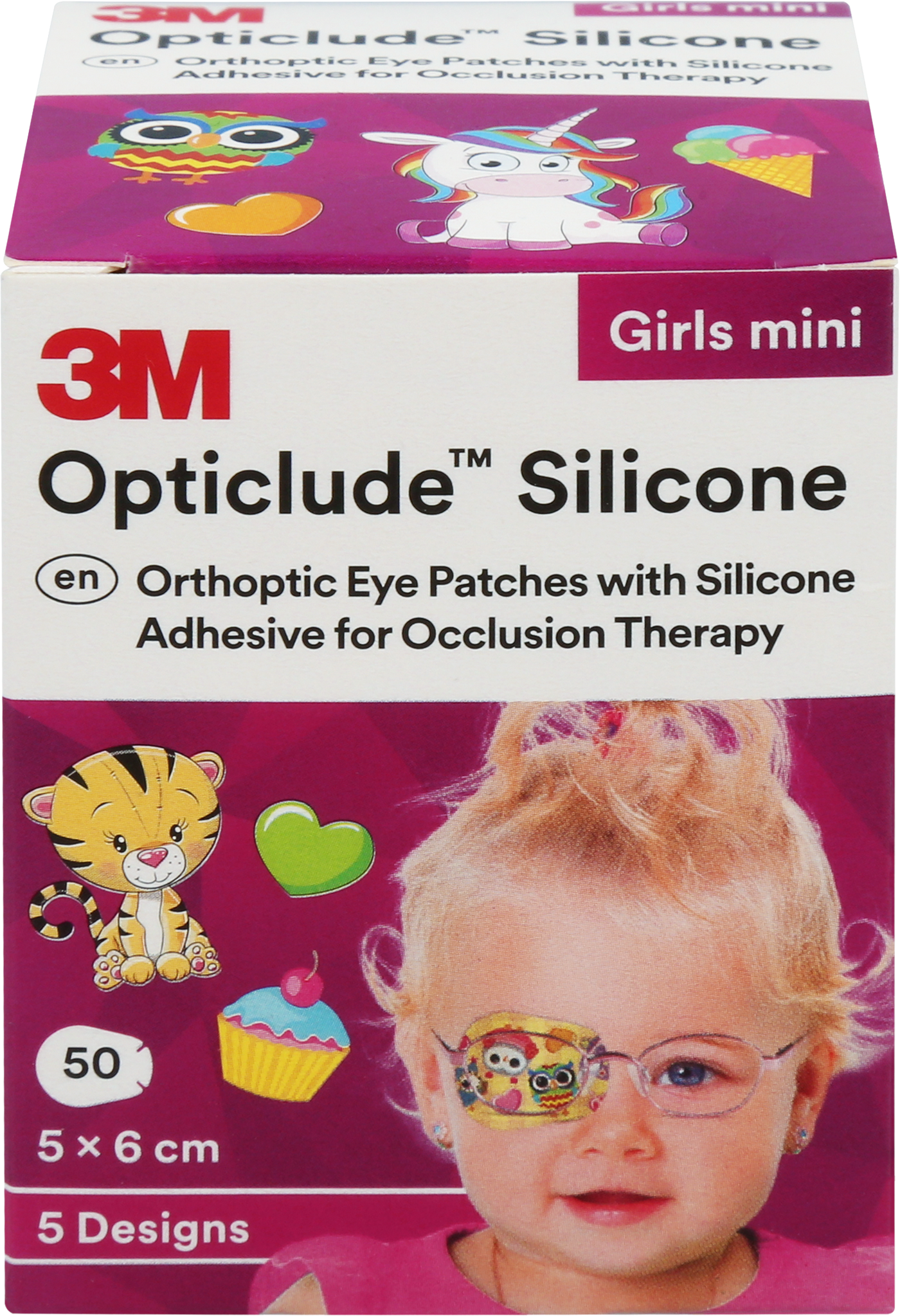 Opticlude Silicone Mini, 0-3 vuotiaille, 50 kpl lajitelma tytöille 50 kpl - Silikoninen silmälapputuote, joka sopii 0-3 vuotiaille tytöille