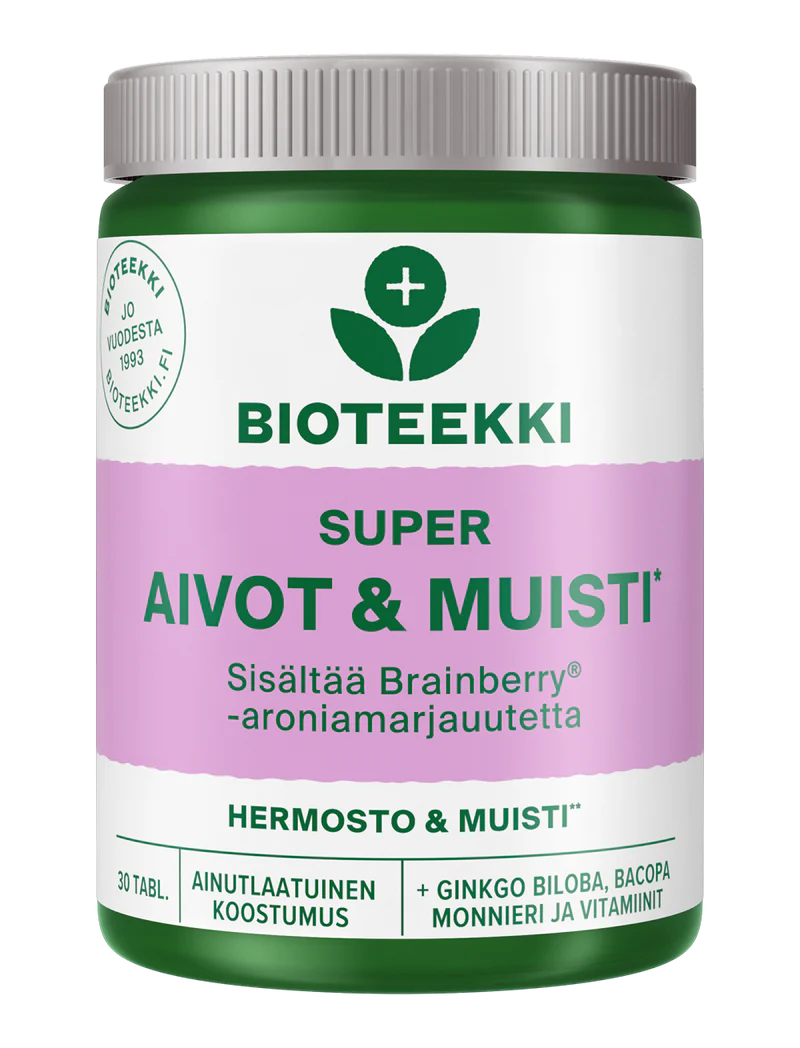 Bioteekki Super Aivot & Muisti 30 tabl - Luonnollinen ravintolisä aivojen ja muistin tueksi