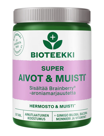 Bioteekki Super Aivot & Muisti 30 tabl - Luonnollinen ravintolisä aivojen ja muistin tueksi