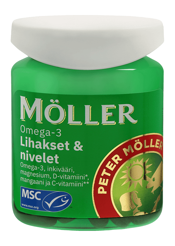 Möller Omega-3 Lihakset & Nivelet - Luonnollinen ravintolisä nivelten ja lihasten hyvinvointiin