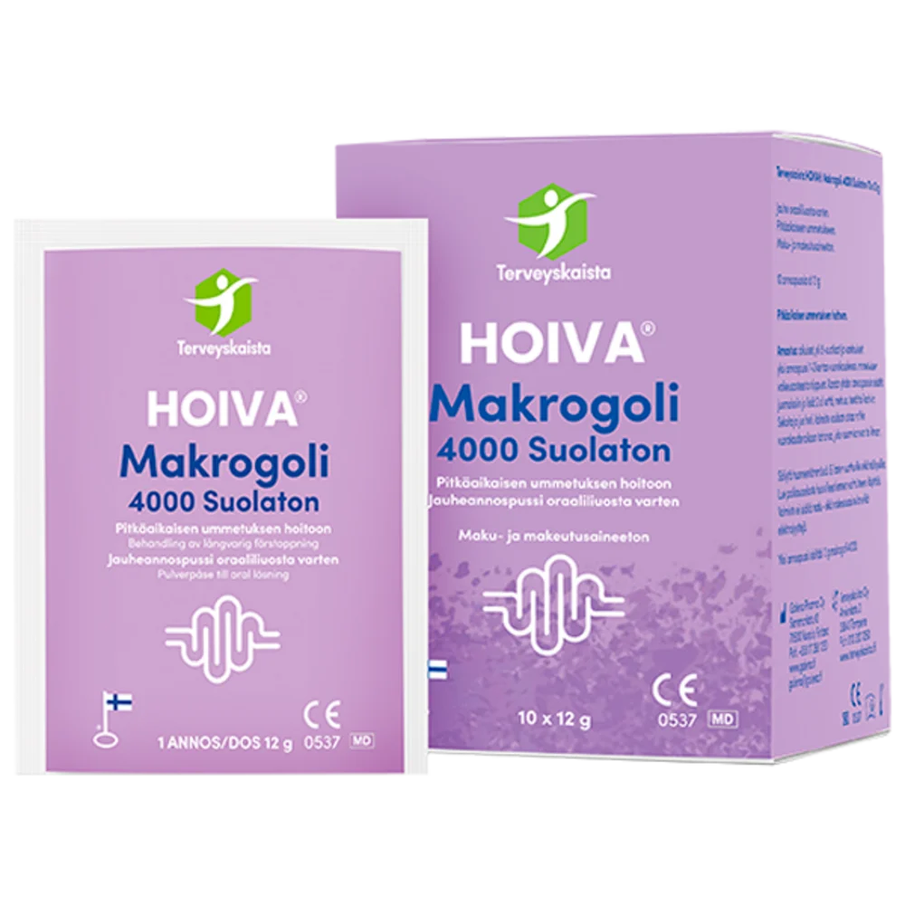 Terveyskaista HOIVA Makrogoli 4000 suolaton 10x12 g