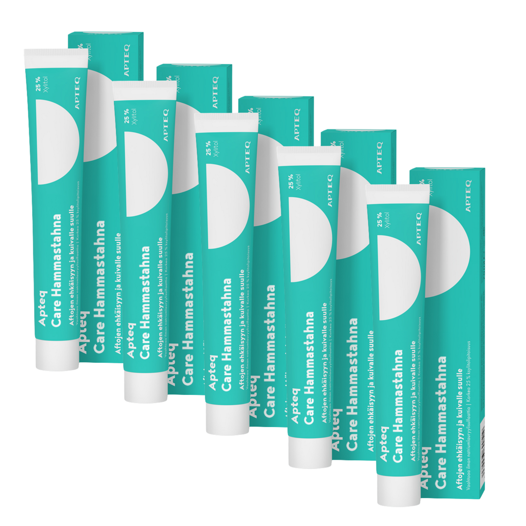 Apteq Hoitava Hammastahna, 5 x 75 ml säästöpakkaus