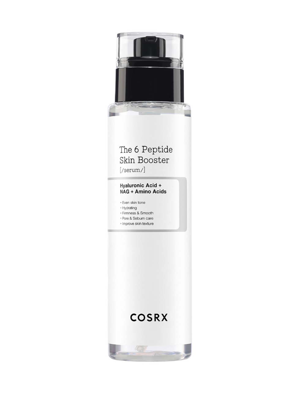 Kuva COSRX 6 Peptide Skin Booster Serum 150 ml tuotteesta, joka sisältää 6 erilaista peptidiä ja on 150 ml kokoisessa pullossa