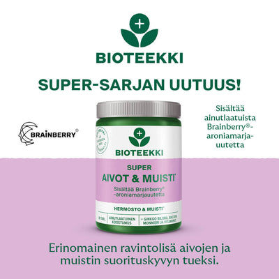 Bioteekki Super Aivot & Muisti 30 tabl - luonnollinen ravintolisä muistille ja aivoille