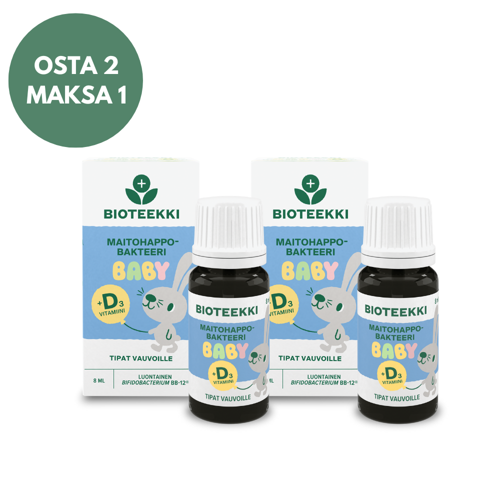 Maitohappobakteeri Baby + D3 Tipat Vauvalle 2x8 ml tuotekuva