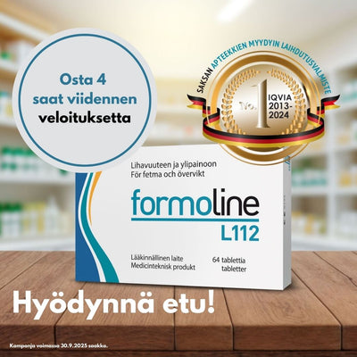 Formoline L112 (500 mg, 64 tablettia) auttaa painonpudotuksessa luonnollisesti