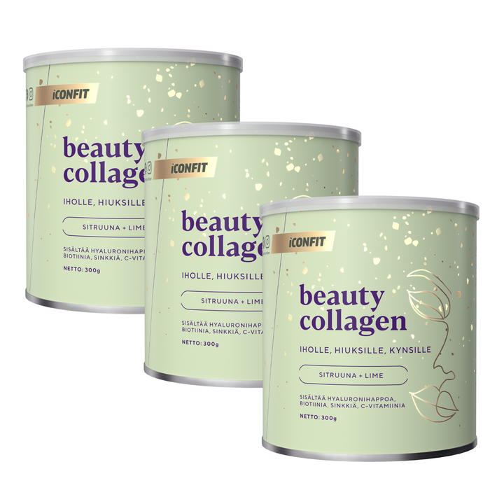 ICONFIT Beauty Collagen 3 x 300 g - Sitruuna-Lime