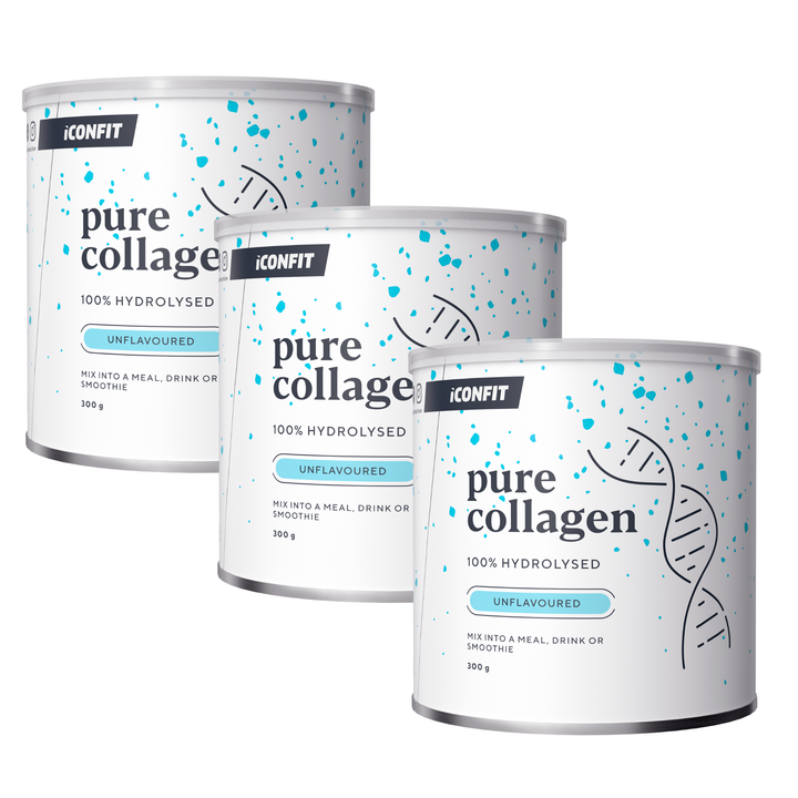 ICONFIT Pure 100 % Hydrolysed Collagen (10 g kollageenia) 3 x 300 g