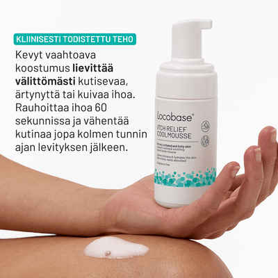 Locobase Itch Relief Coolmousse - Kutinaa lievittämään – a soothing and cooling mousse for relieving itching