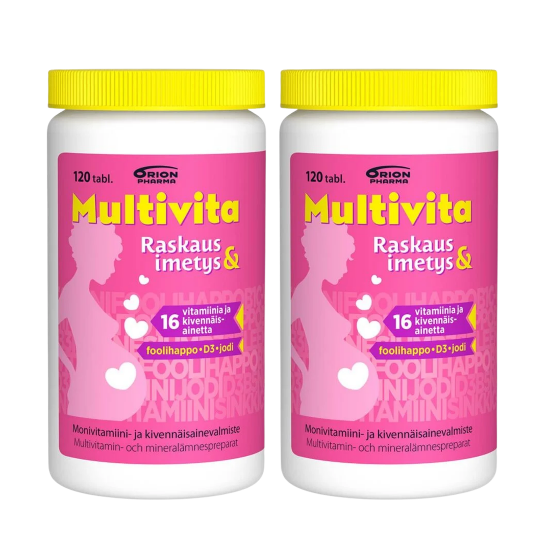 Multivita Raskaus & Imetys Monivitamiini 2 x 120 tabl