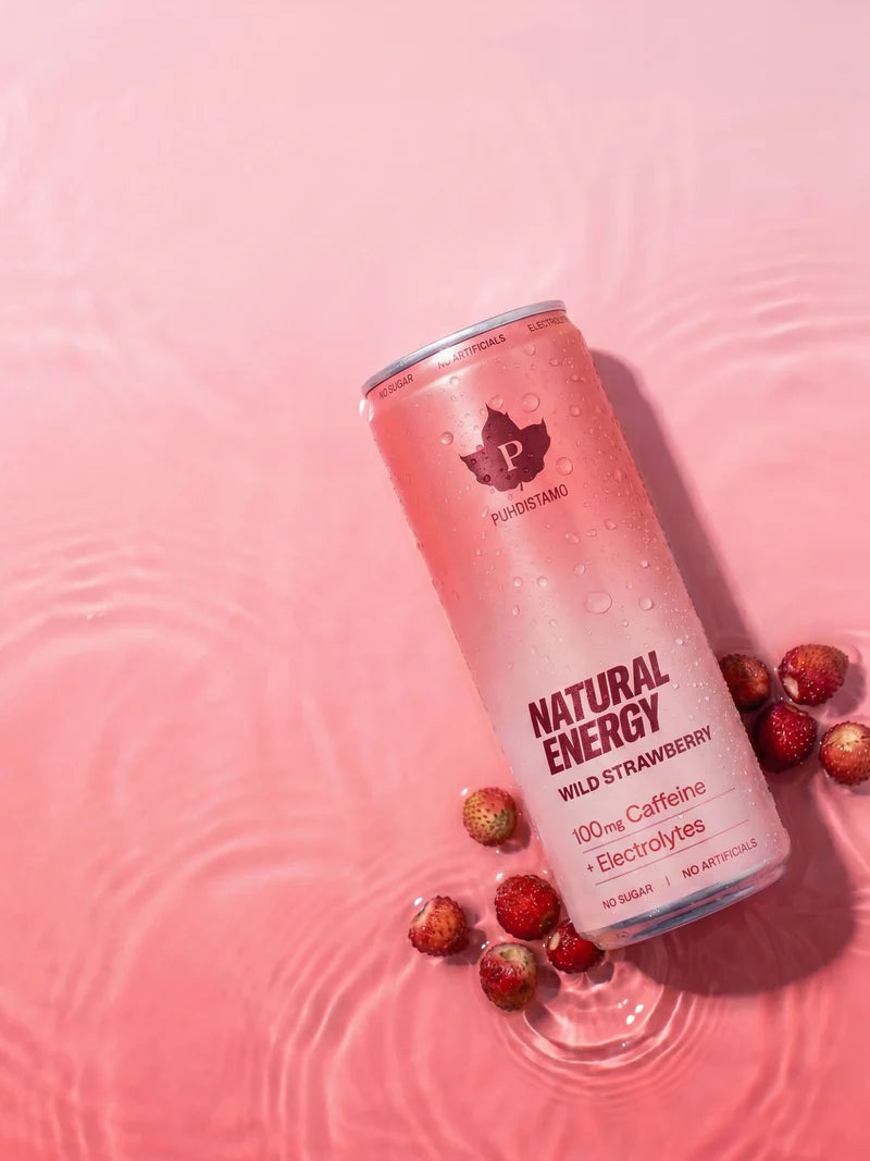 Puhdistamo Natural Energy Drink Wild Strawberry 330 ml