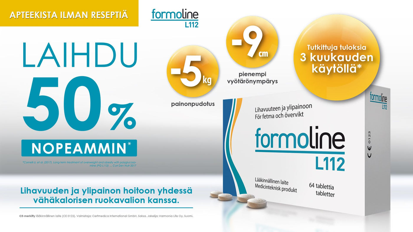 Formoline L112 (500 mg, 64 tablettia) on tehokas apu laihdutukseen