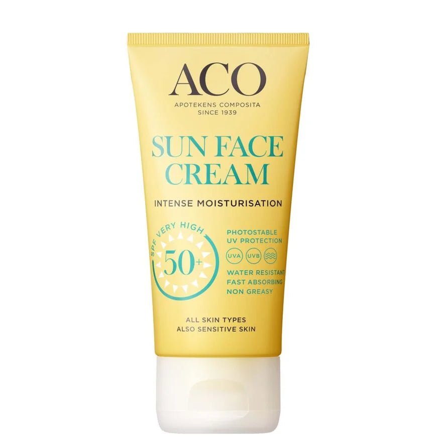 ACO Sun Face Cream SPF50+ Hajusteeton - Laadukas aurinkovoide kasvoille suojakerroin 50+