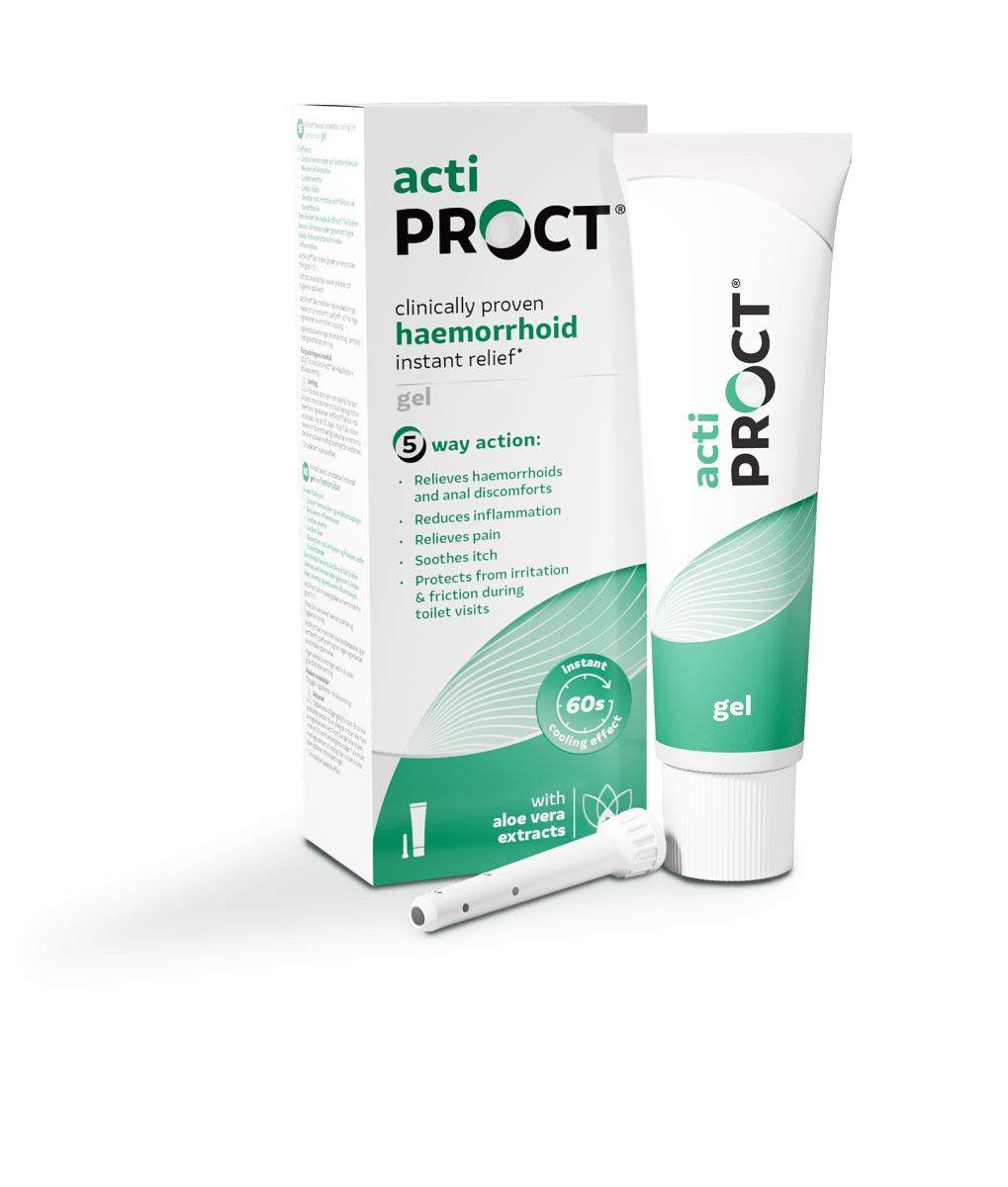 ActiProct Geeli + asetin 30 g tuotepakkaus, luonnollinen kivunlievitys peräpukamiin