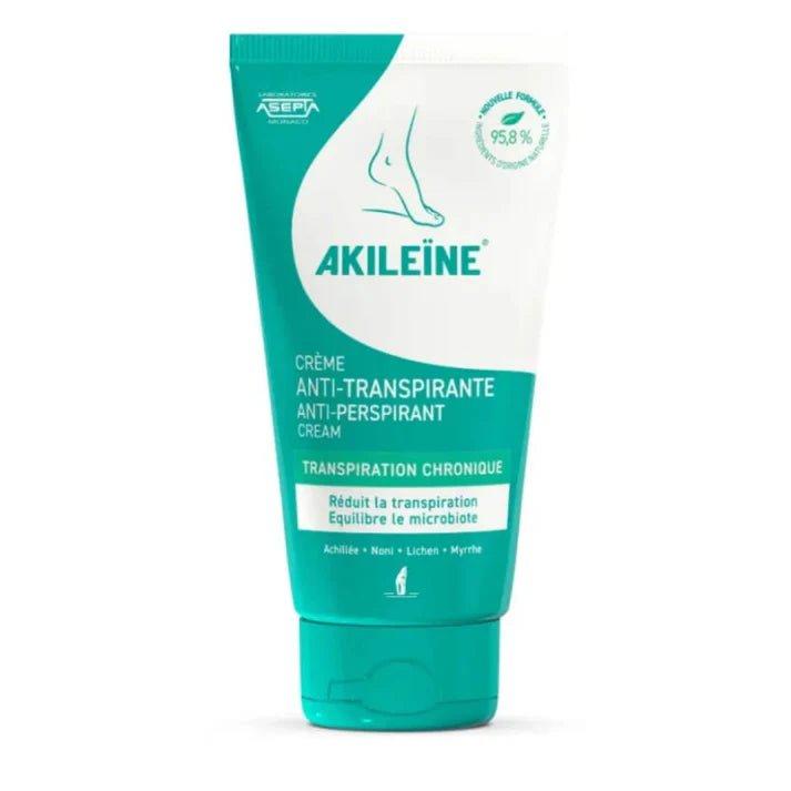 Akileine Anti-perspirant Foot Cream voide hikoiluun 75 ml - Tehokas jalkavoide hikoilun hallintaan