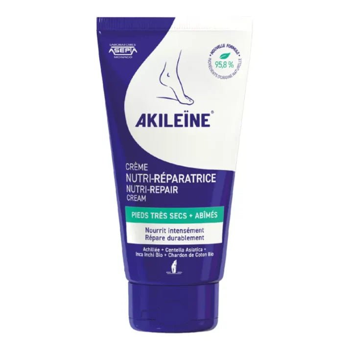 Kuva Akileine Nutri-Repair Cream ravitsevasta voiteesta erittäin kuiville jaloille 75 ml