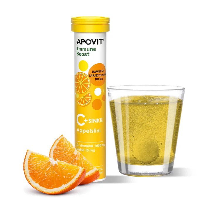 Apovit Immune Boost C-vitamiini ja Sinkki, Appelsiini